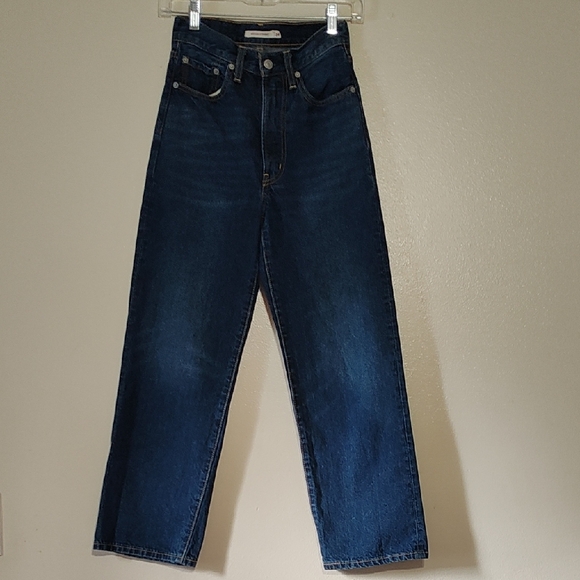 Levi's Dark Ribcage Straight Jeans size 24 - Picture 1 of 6